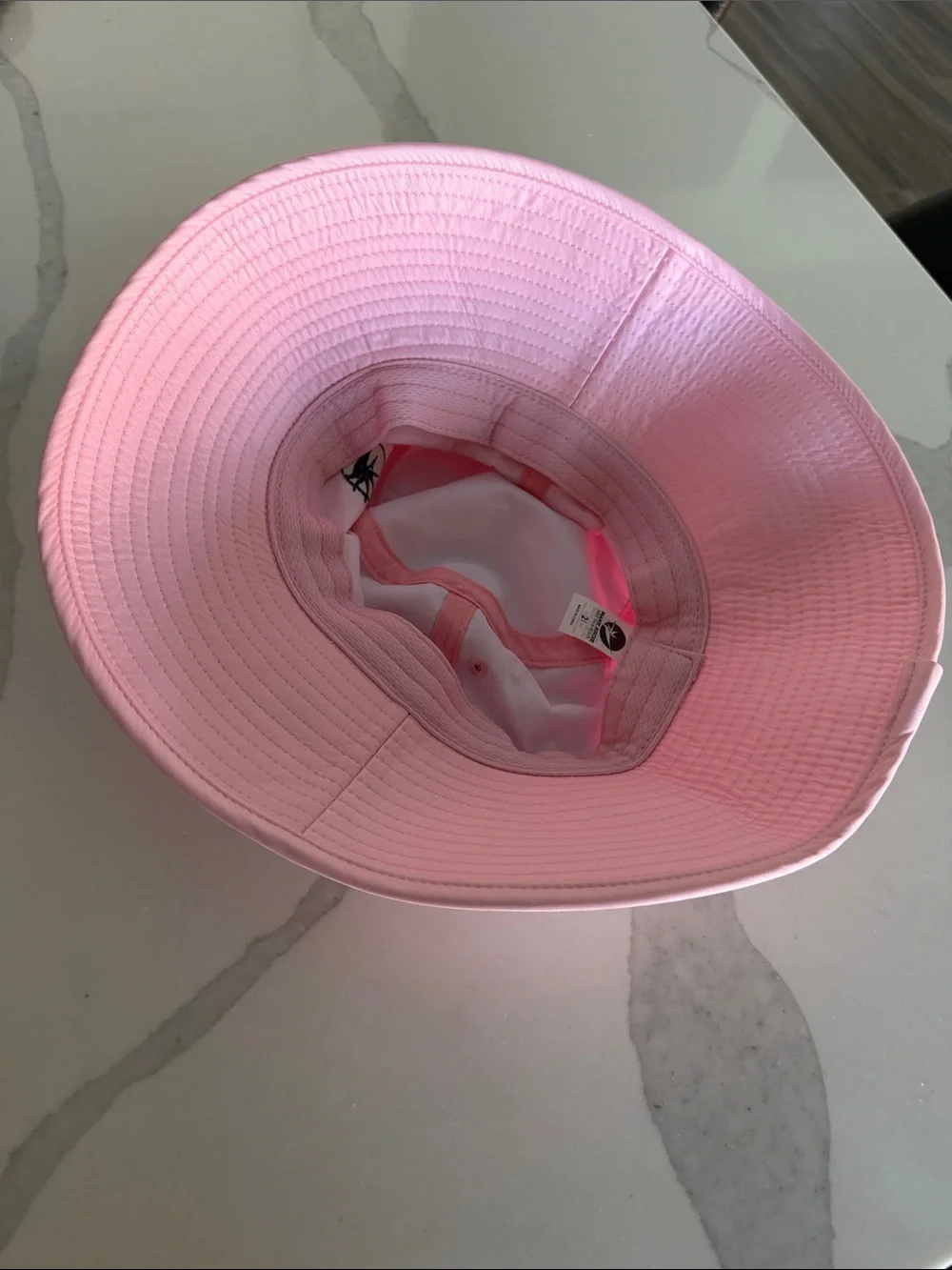 Marie Birdie Pink Bucket Hat with Green Stripe. Size 2 (older youth fit) NWOT